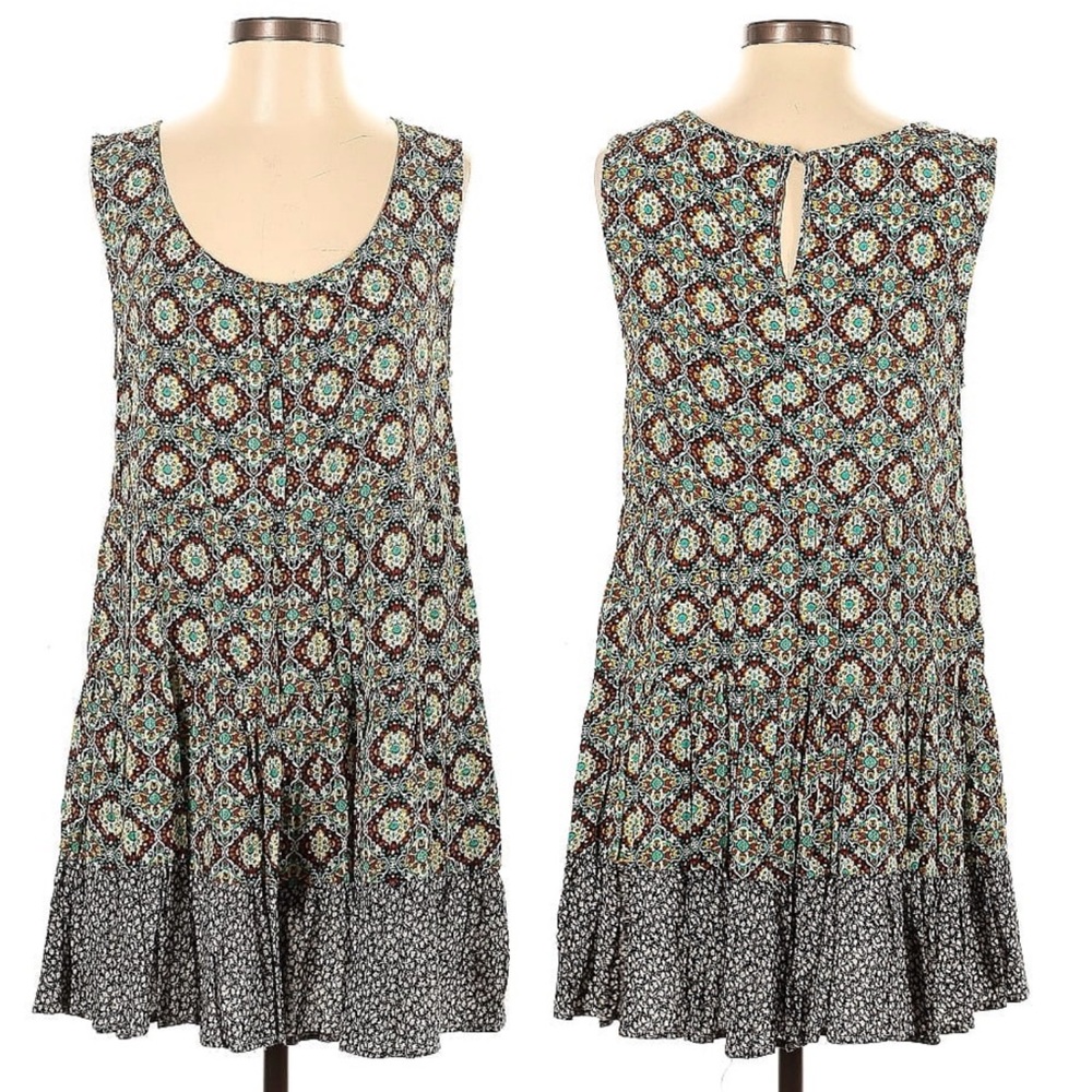 Kori Womens Dress Size Small Abstract Print Sleeveless Flowy
